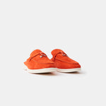 Loro Piana Summer Charms Walk Babouche Orange Loafers