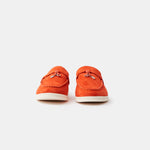 Loro Piana Summer Charms Walk Babouche Orange Loafers