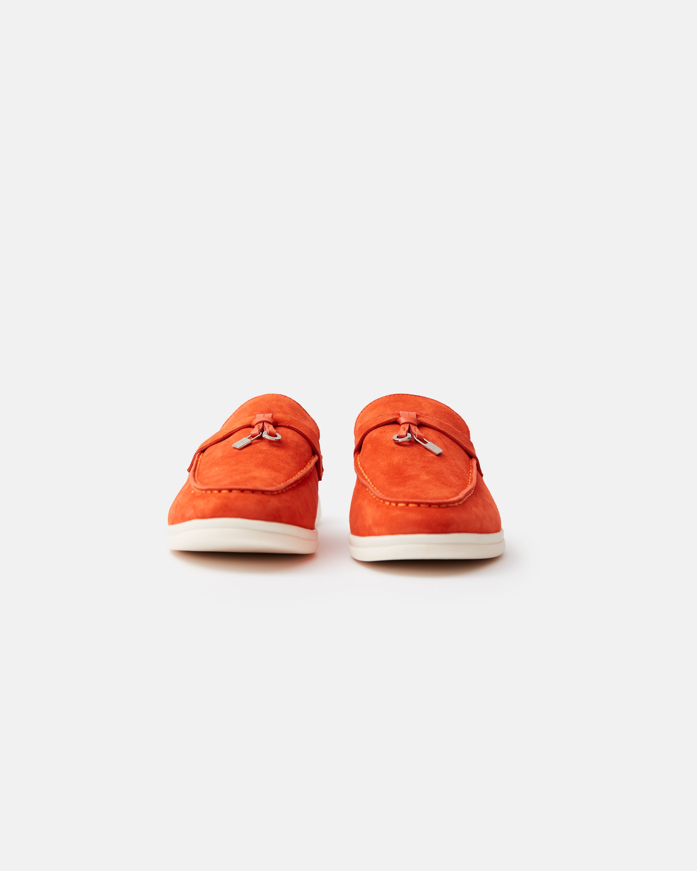 Loro Piana Summer Charms Walk Babouche Orange Loafers