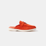 Loro Piana Summer Charms Walk Babouche Orange Loafers