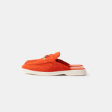 Loro Piana Summer Charms Walk Babouche Orange Loafers