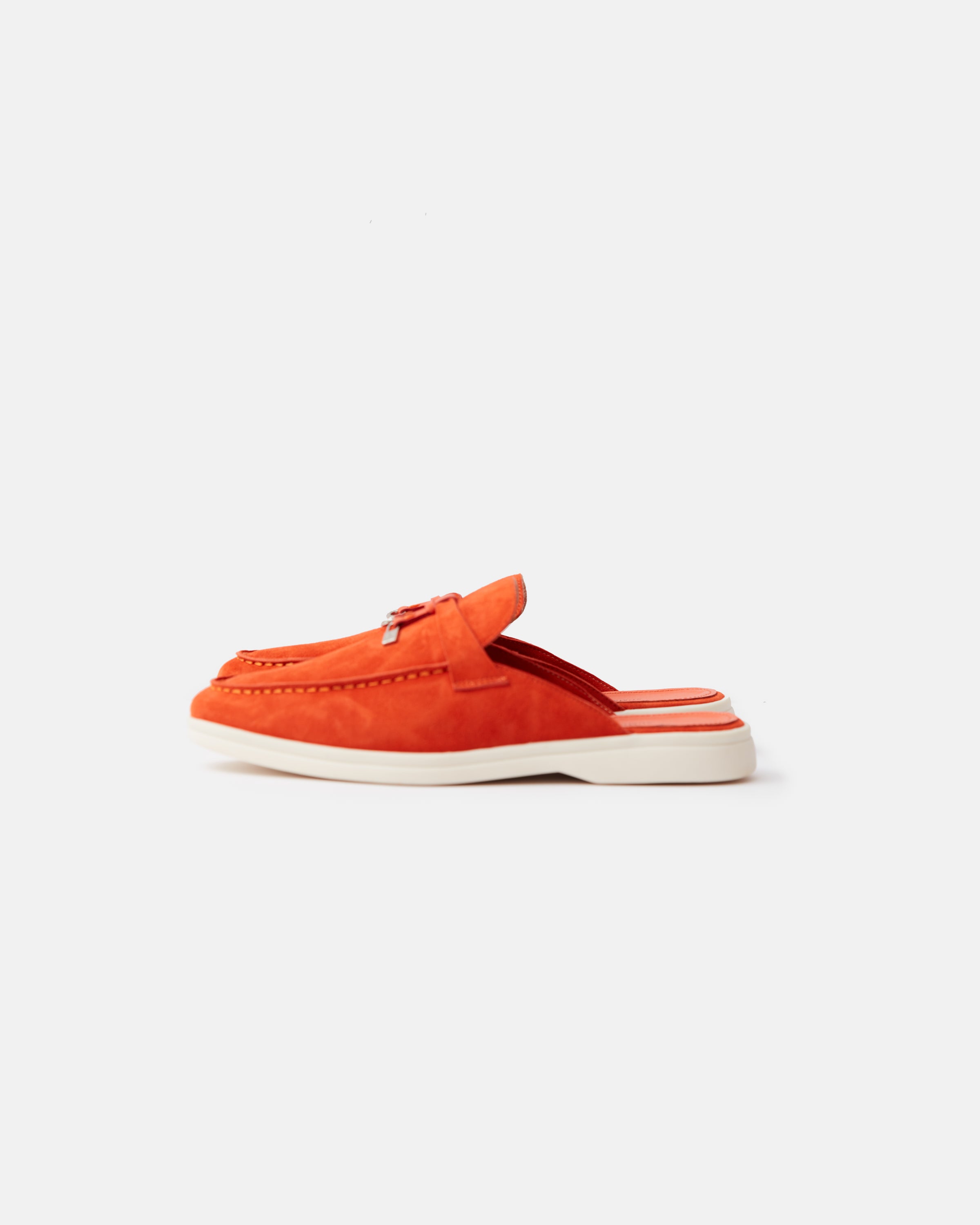 Loro Piana Summer Charms Walk Babouche Orange Loafers