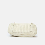 Miu Miu Matelassé Top Handle Bag White Leather PHW