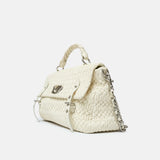Miu Miu Matelassé Top Handle Bag White Leather PHW