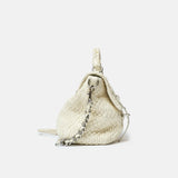 Miu Miu Matelassé Top Handle Bag White Leather PHW