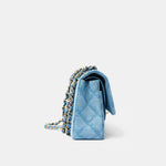 Chanel Classic Double Flap Medium Light Blue Denim GHW