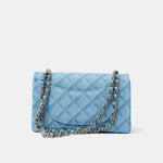 Chanel Classic Double Flap Medium Light Blue Denim GHW