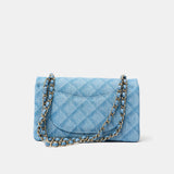 Chanel Classic Double Flap Medium Light Blue Denim GHW
