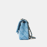 Chanel Classic Double Flap Medium Light Blue Denim GHW