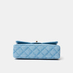 Chanel Classic Double Flap Medium Light Blue Denim GHW