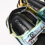 Chanel Multicolor Laminated Calfskin Dad Sandals 37.5