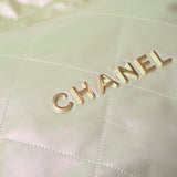 Chanel 22 Light Green Lambskin Gold-Tone Metal