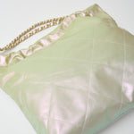 Chanel 22 Light Green Lambskin Gold-Tone Metal