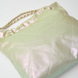 Chanel 22 Light Green Lambskin Gold-Tone Metal