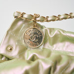 Chanel 22 Light Green Lambskin Gold-Tone Metal