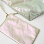 Chanel 22 Light Green Lambskin Gold-Tone Metal