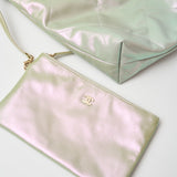 Chanel 22 Light Green Lambskin Gold-Tone Metal