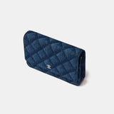 Chanel Classic Wallet On Chain Dark Blue Denim GHW