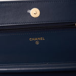 Chanel Classic Wallet On Chain Dark Blue Denim GHW