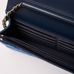 Chanel Classic Wallet On Chain Dark Blue Denim GHW