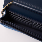 Chanel Classic Wallet On Chain Dark Blue Denim GHW