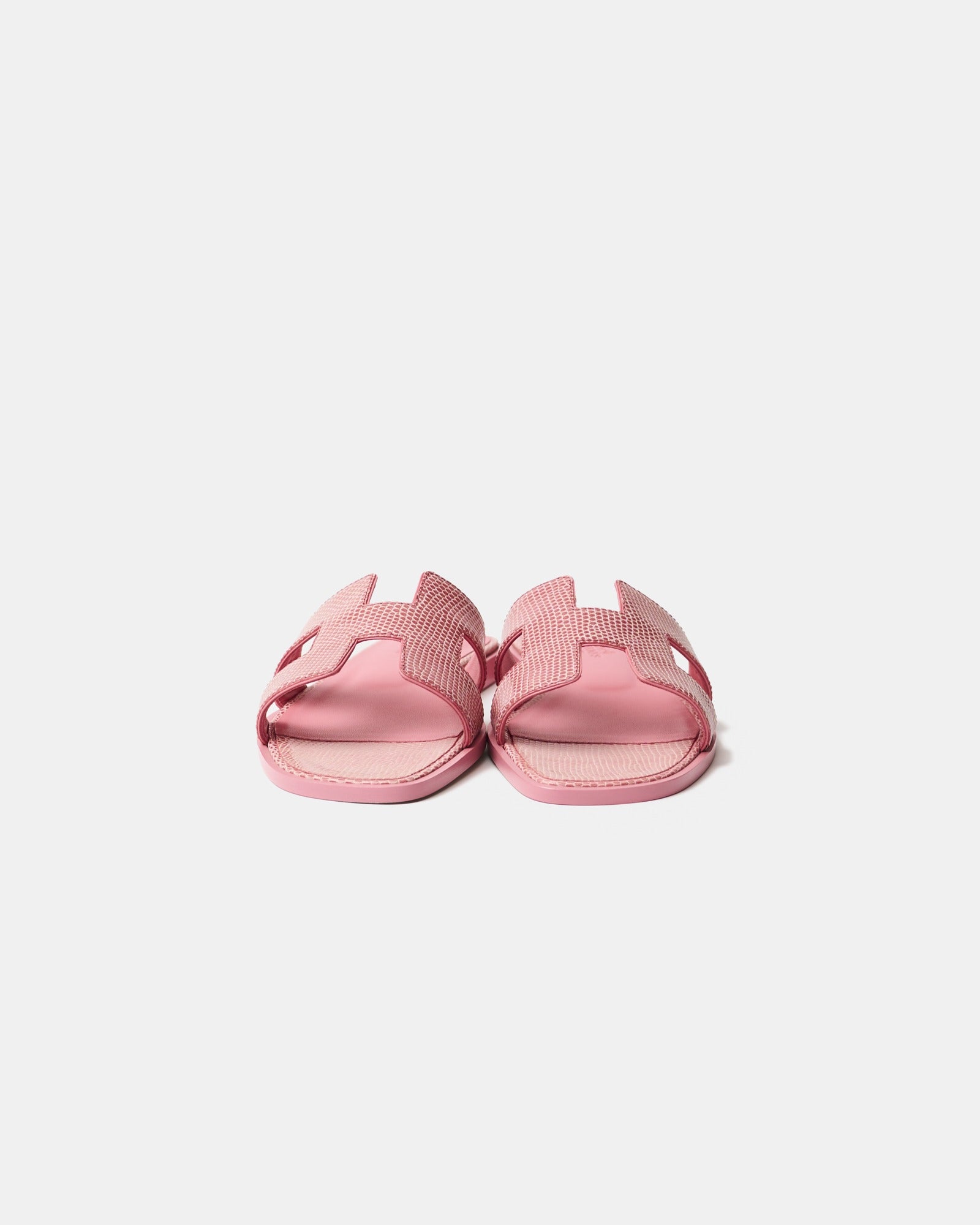 Hermès Oran Rose Jaipur Lizard Sandals