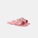 Hermès Oran Rose Jaipur Lizard Sandals