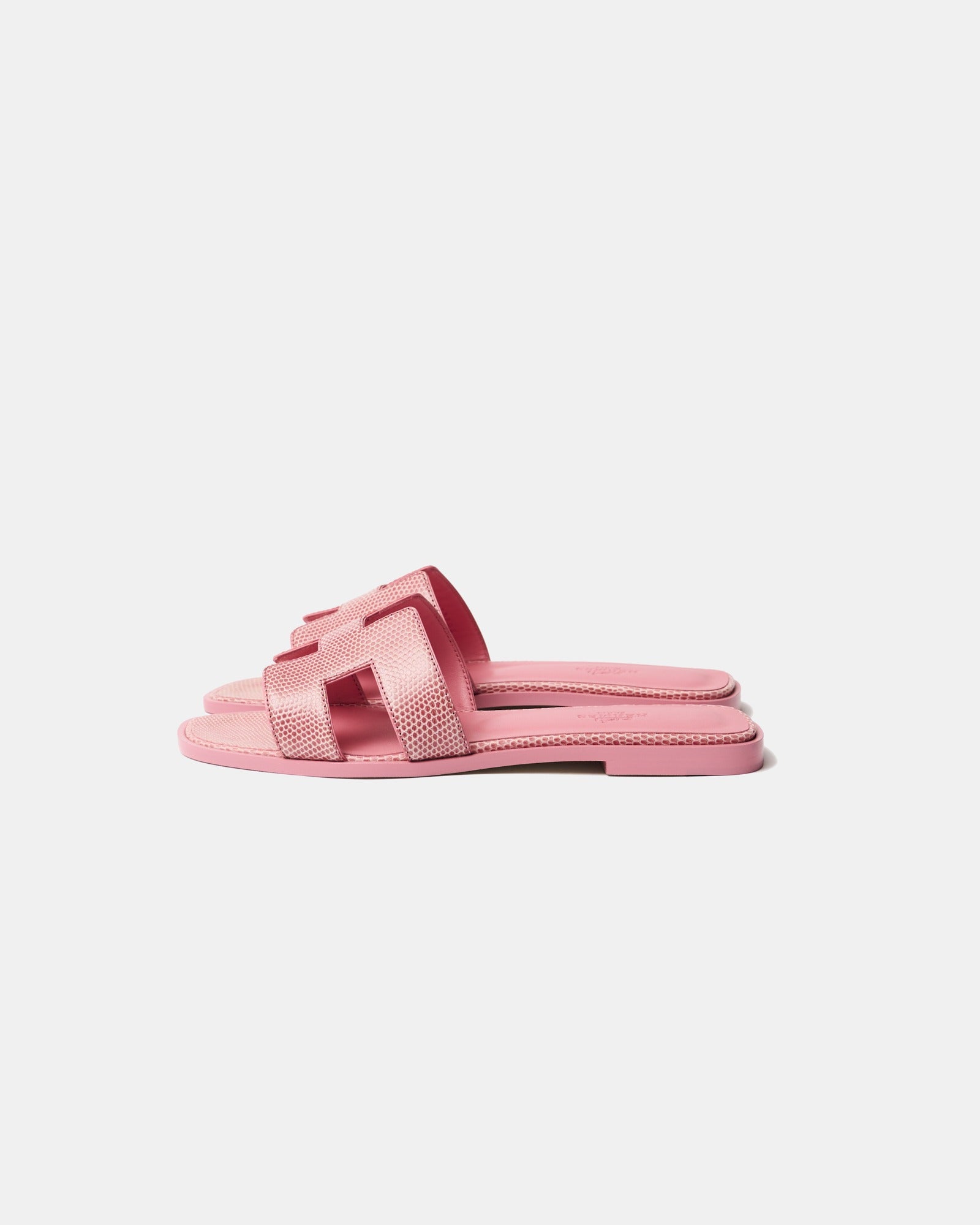 Hermès Oran Rose Jaipur Lizard Sandals