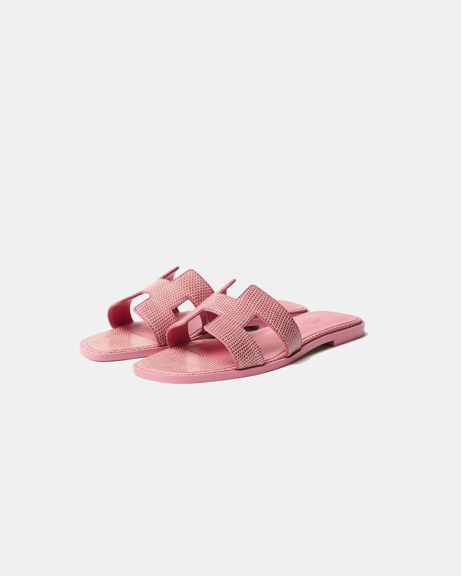 Hermès Oran Rose Jaipur Lizard Sandals