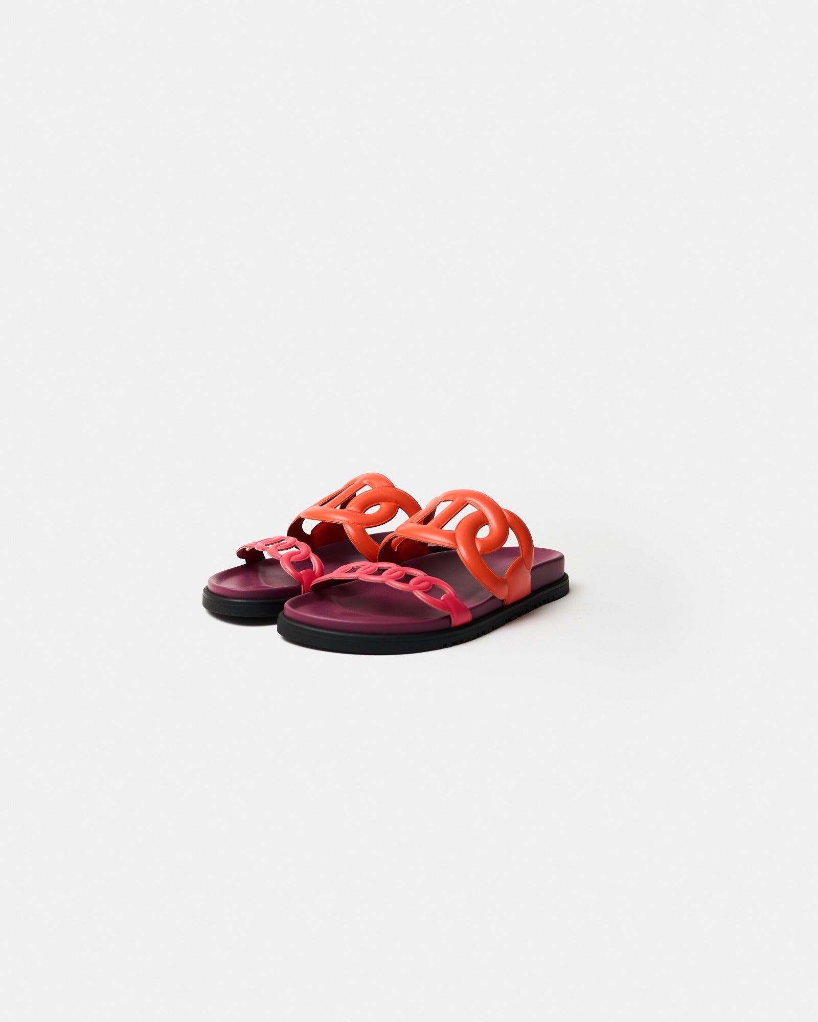Hermès Extra Rouge Jaipur / Vinicunca Nappa Sandal 38