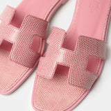 Hermès Oran Rose Jaipur Lizard Sandals