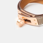 Hermès Mini Kelly Double Tour Etoupe Swift Bracelet GHW