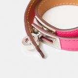 Hermès Mini Kelly Double Tour Rose Pop Chevre Chamkila Bracelet PHW