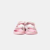 Chanel Pink Laminated Calfskin Dad Sandals