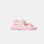 Chanel Pink Laminated Calfskin Dad Sandals