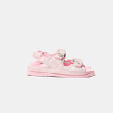 Chanel Pink Laminated Calfskin Dad Sandals