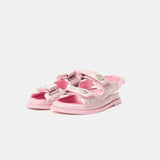 Chanel Pink Laminated Calfskin Dad Sandals