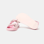 Chanel Pink Laminated Calfskin Dad Sandals