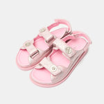 Chanel Pink Laminated Calfskin Dad Sandals