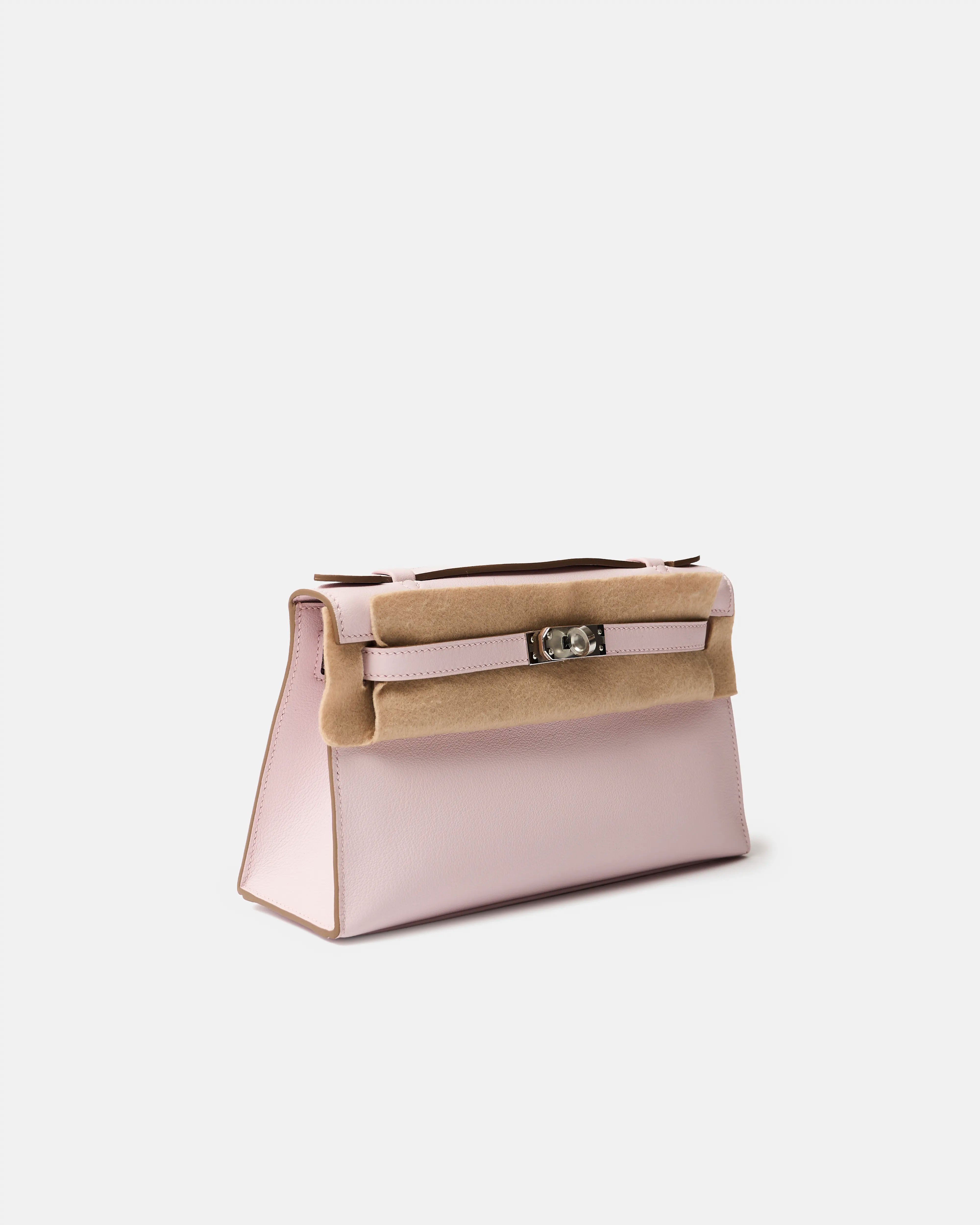 Hermès Kelly Pochette Mauve Pale Swift PHW