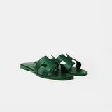 Hermès Oran Vert Cactus Epsom Sandals