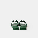 Hermès Oran Vert Cactus Epsom Sandals