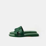 Hermès Oran Vert Cactus Epsom Sandals