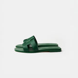 Hermès Oran Vert Cactus Epsom Sandals