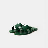 Hermès Oran Vert Cactus Epsom Sandals