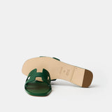 Hermès Oran Vert Cactus Epsom Sandals
