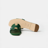 Hermès Oran Vert Cactus Epsom Sandals