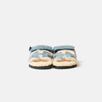 Hermès Chypre Peau Lainee Bleu Pinède / Écru Sandals