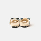 Hermès Chypre Peau Lainee Bleu Pinède / Écru Sandals