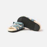 Hermès Chypre Peau Lainee Bleu Pinède / Écru Sandals